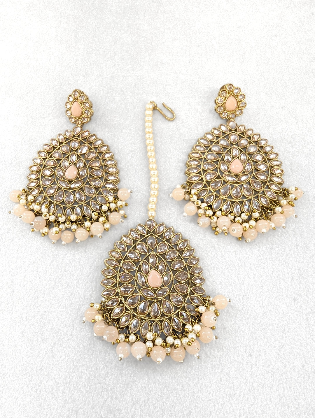 Anvi Polki Earrings With Tikka