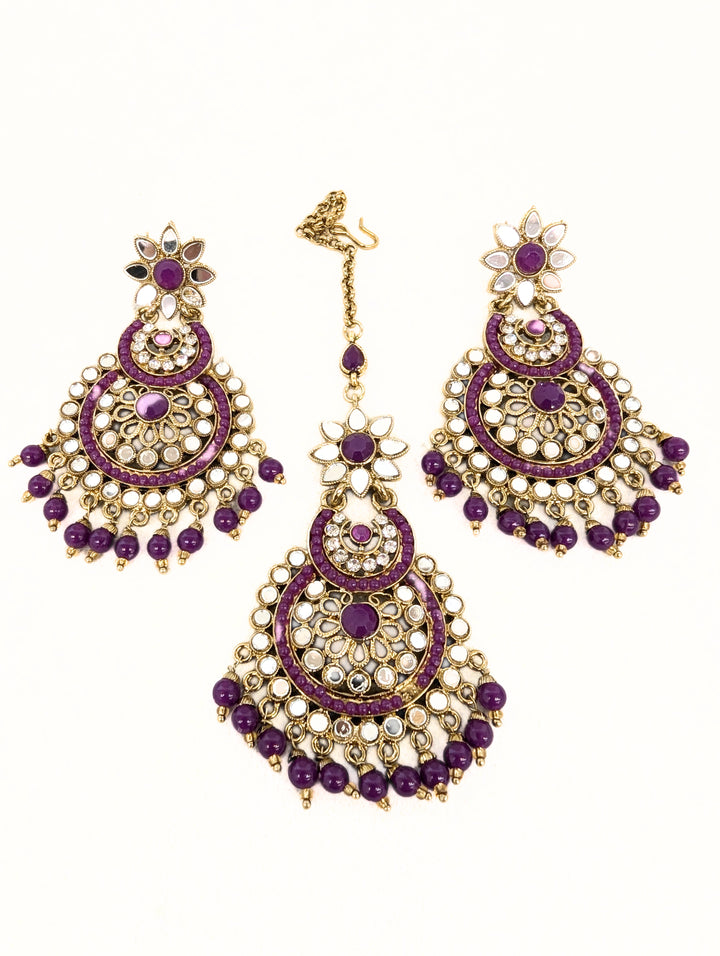 ANIKA MIRROR EARRINGS AND TIKKA