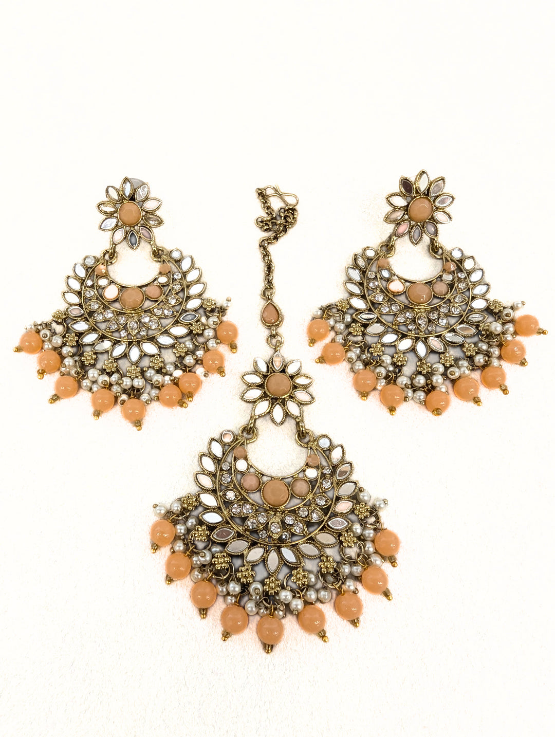 AMRITA MIRROR EARRINGS AND TIKKA