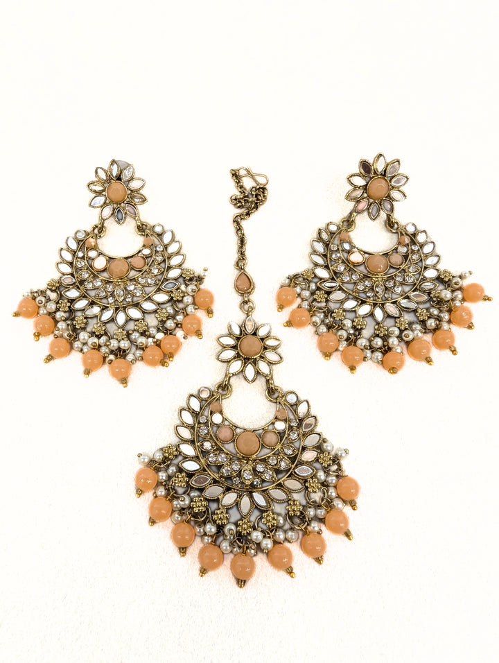 AMRITA MIRROR EARRINGS AND TIKKA