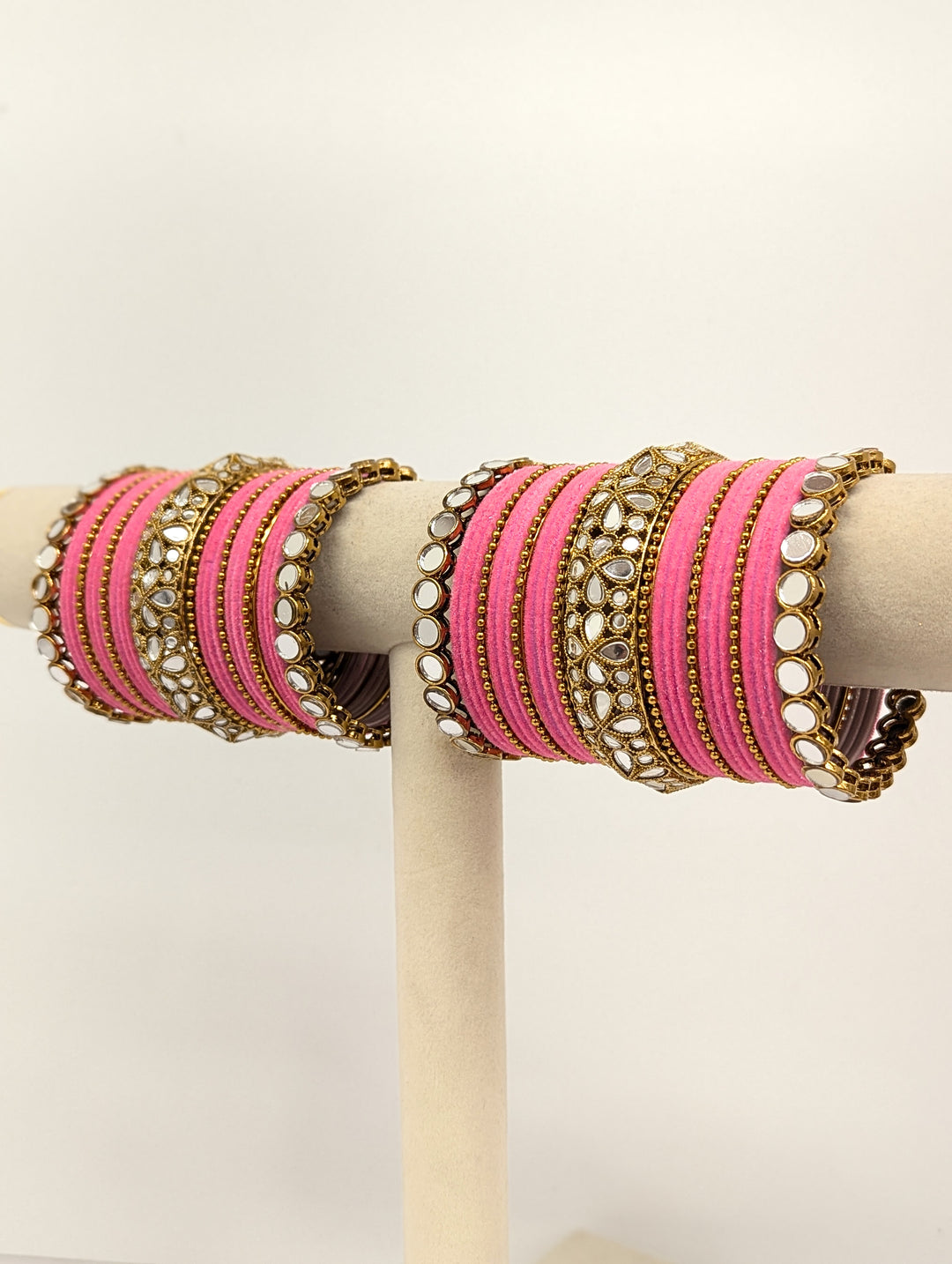 Meghna Stones Mirror Bangles  - 2 HAND SET