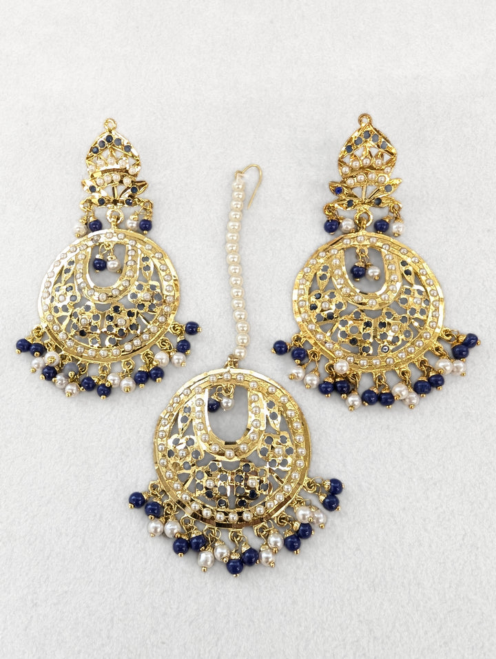 Disha Stone Earrings With Tikka