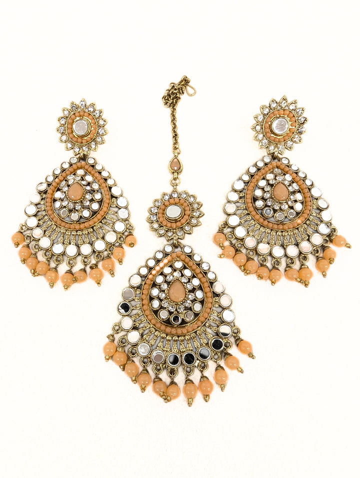 VARSHA MIRROR EARRINGS AND TIKKA