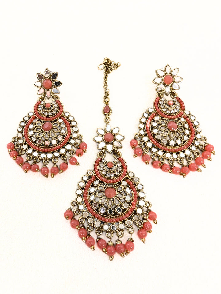 ANIKA MIRROR EARRINGS AND TIKKA