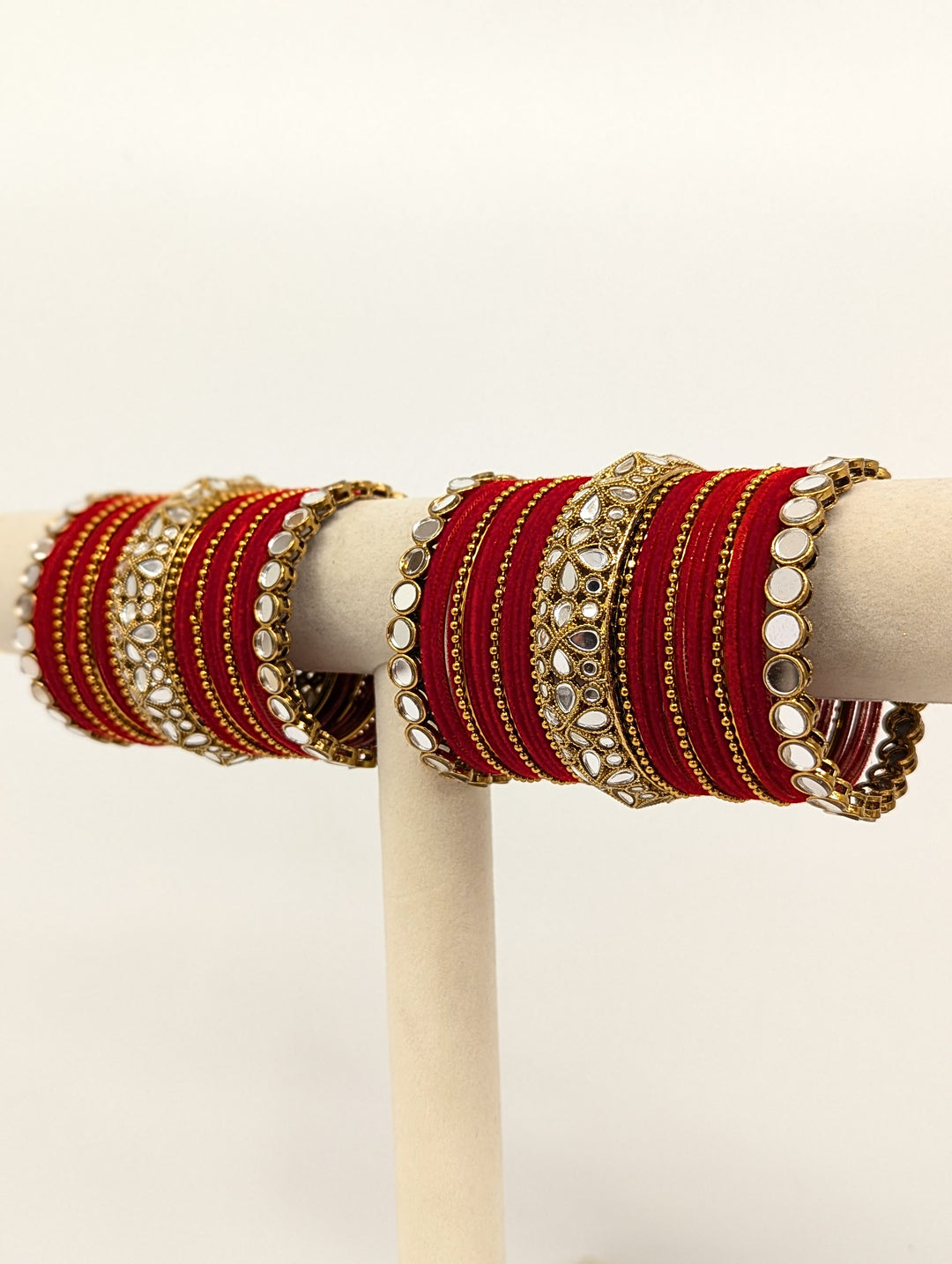 Meghna Stones Mirror Bangles  - 2 HAND SET