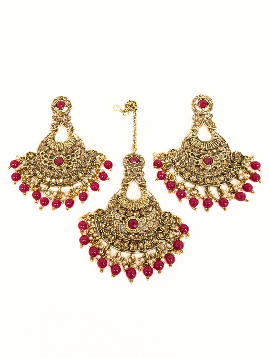 NITHYA POLKI EARRINGS WITH TIKKA