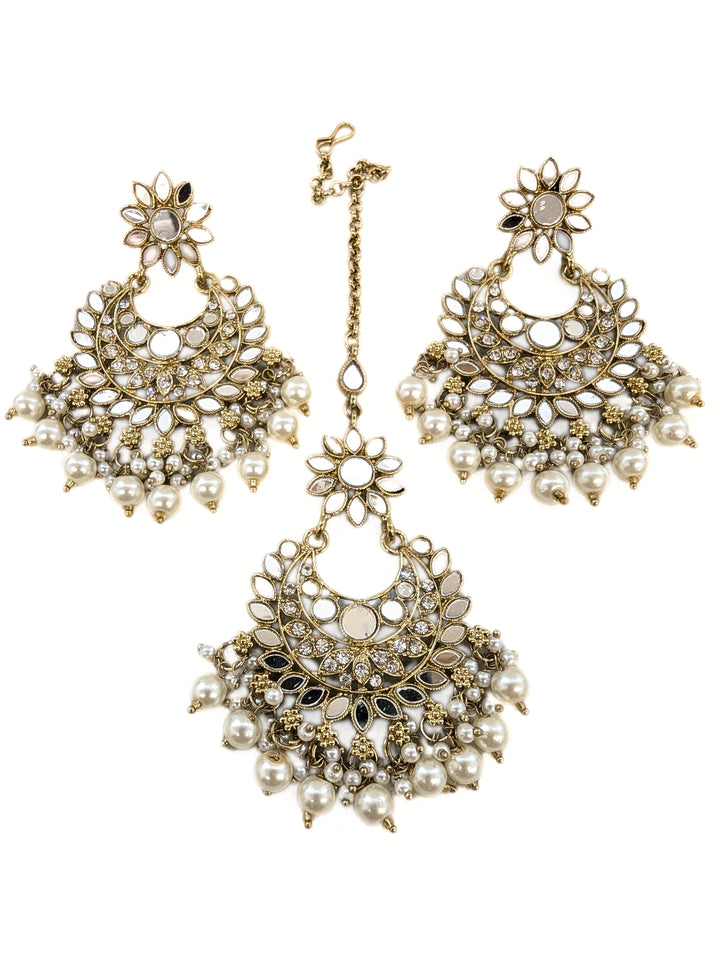 AMRITA MIRROR EARRINGS AND TIKKA