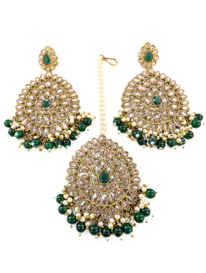 Anvi Polki Earrings With Tikka