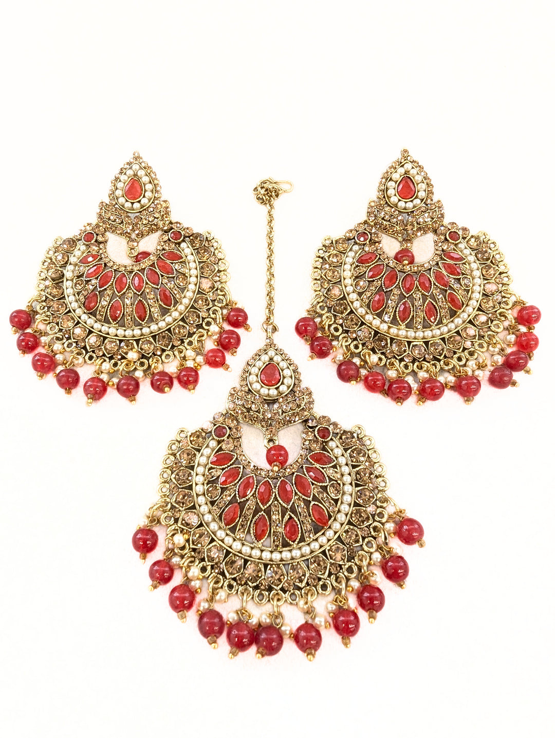 Tanvi Stone Earrings With Tikka