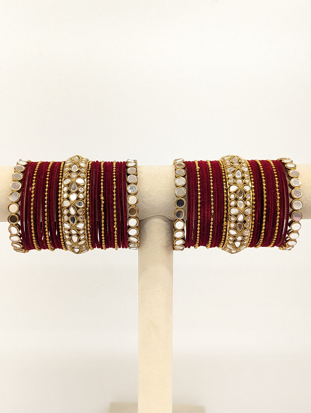 Meghna Stones Mirror Bangles  - 2 HAND SET