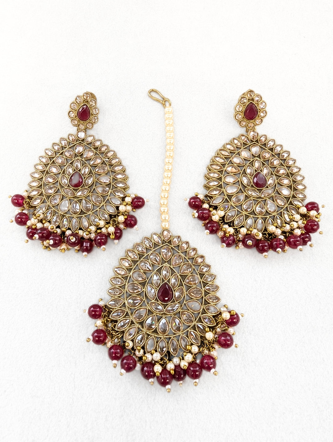 Anvi Polki Earrings With Tikka