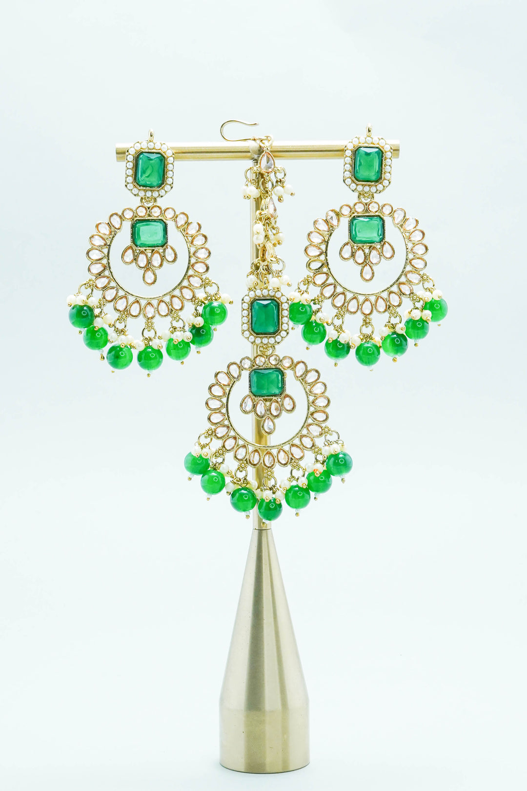 ANVI POLKI EARRINGS WITH TIKKA