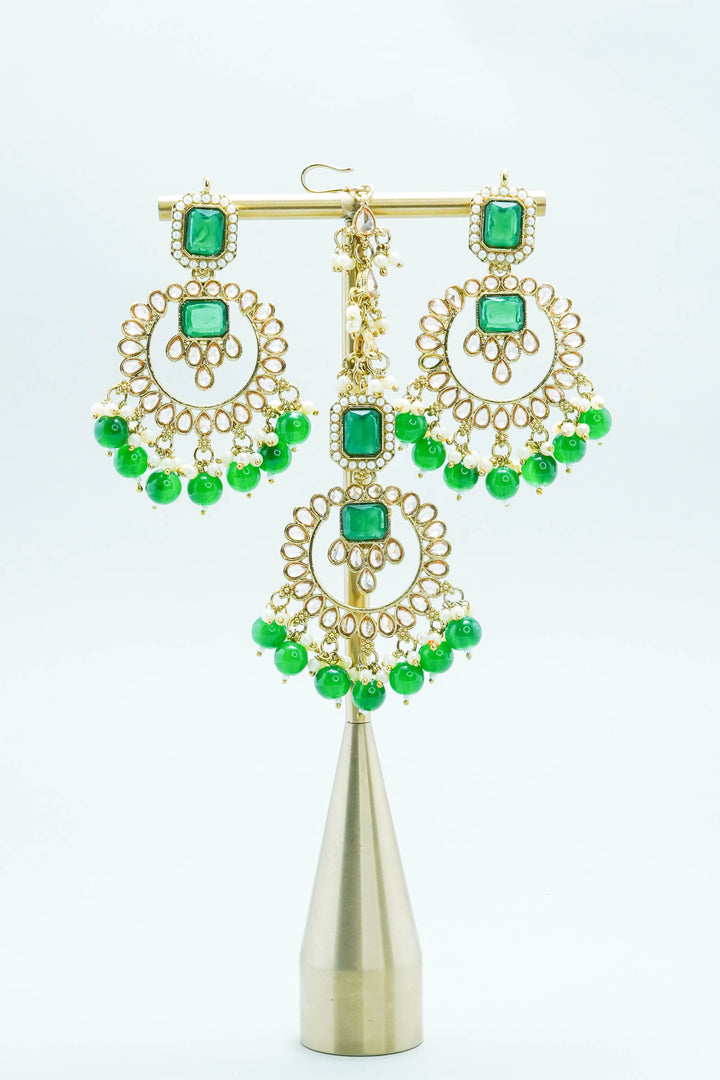 ANVI POLKI EARRINGS WITH TIKKA