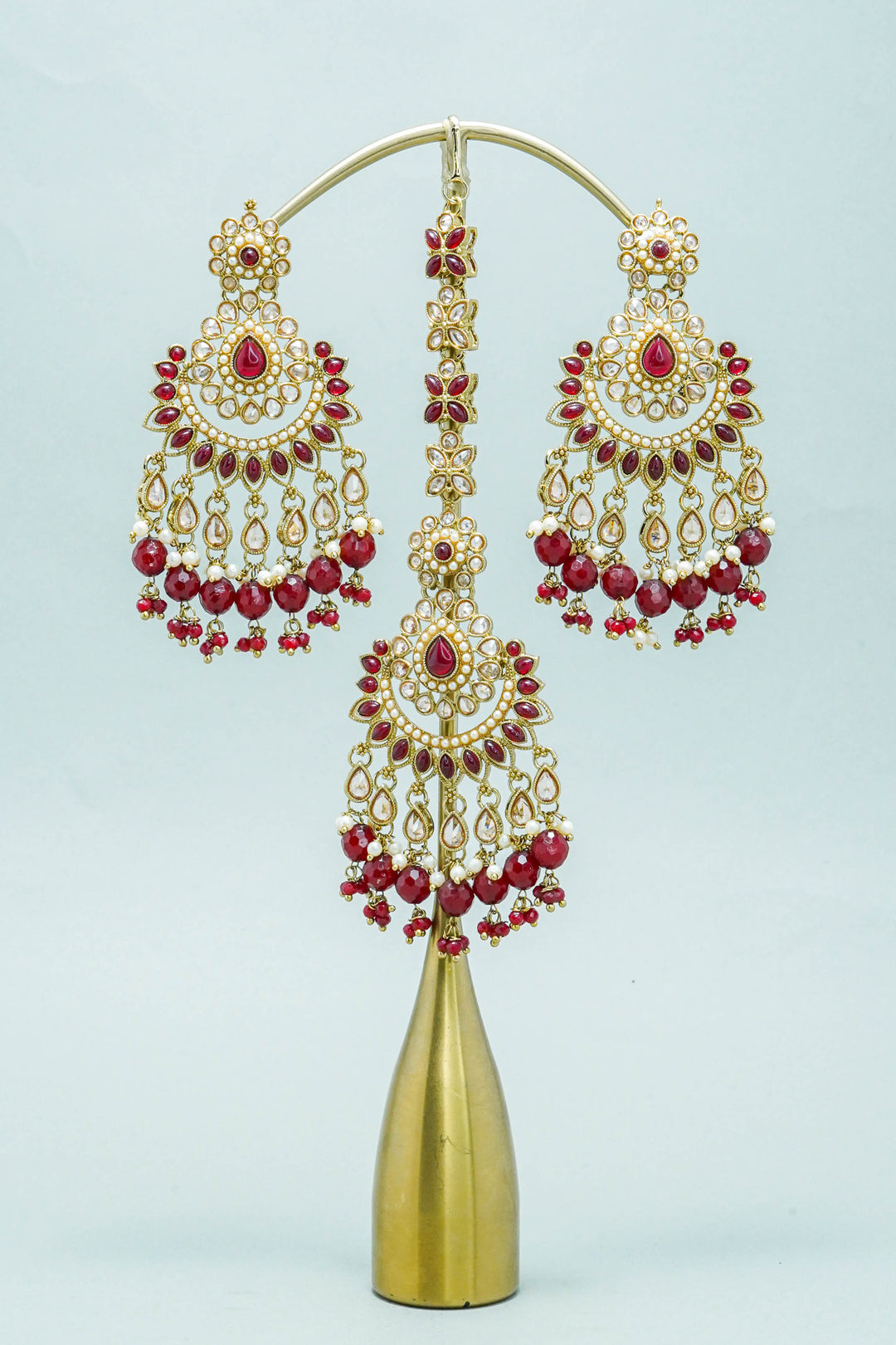 JYOTI POLKI EARRINGS WITH TIKKA