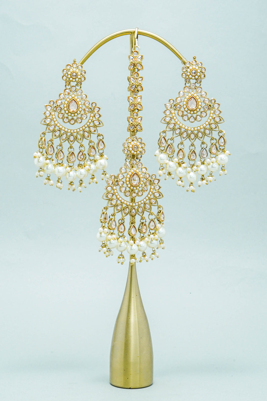 JYOTI POLKI EARRINGS WITH TIKKA