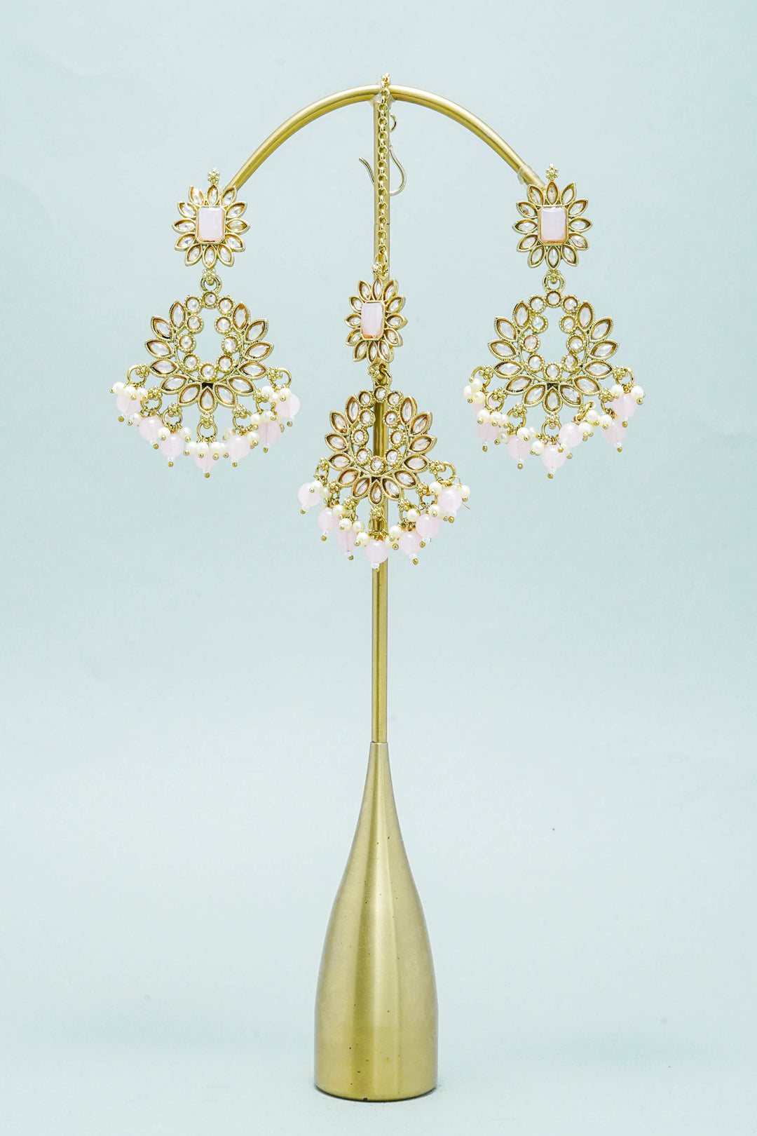 TARA POLKI EARRINGS WITH TIKKA