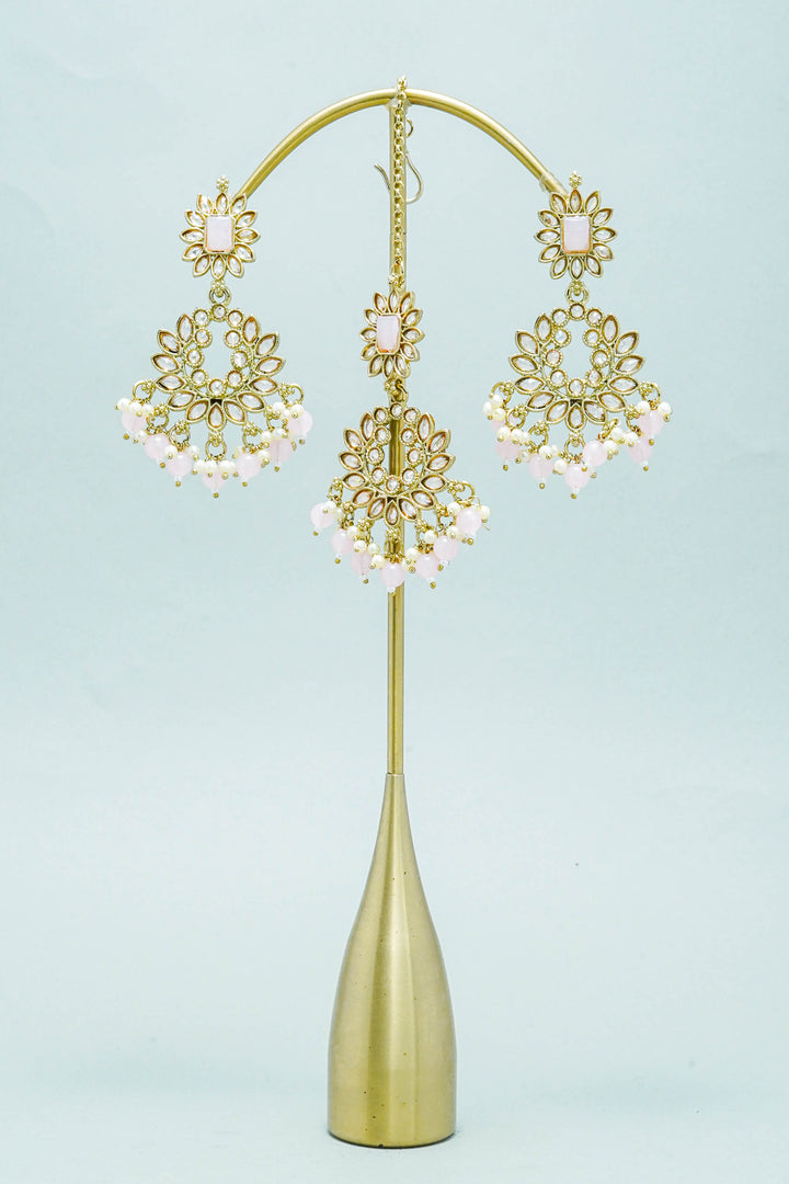 TARA POLKI EARRINGS WITH TIKKA