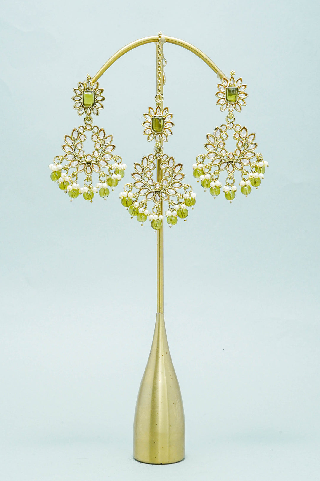 TARA POLKI EARRINGS WITH TIKKA