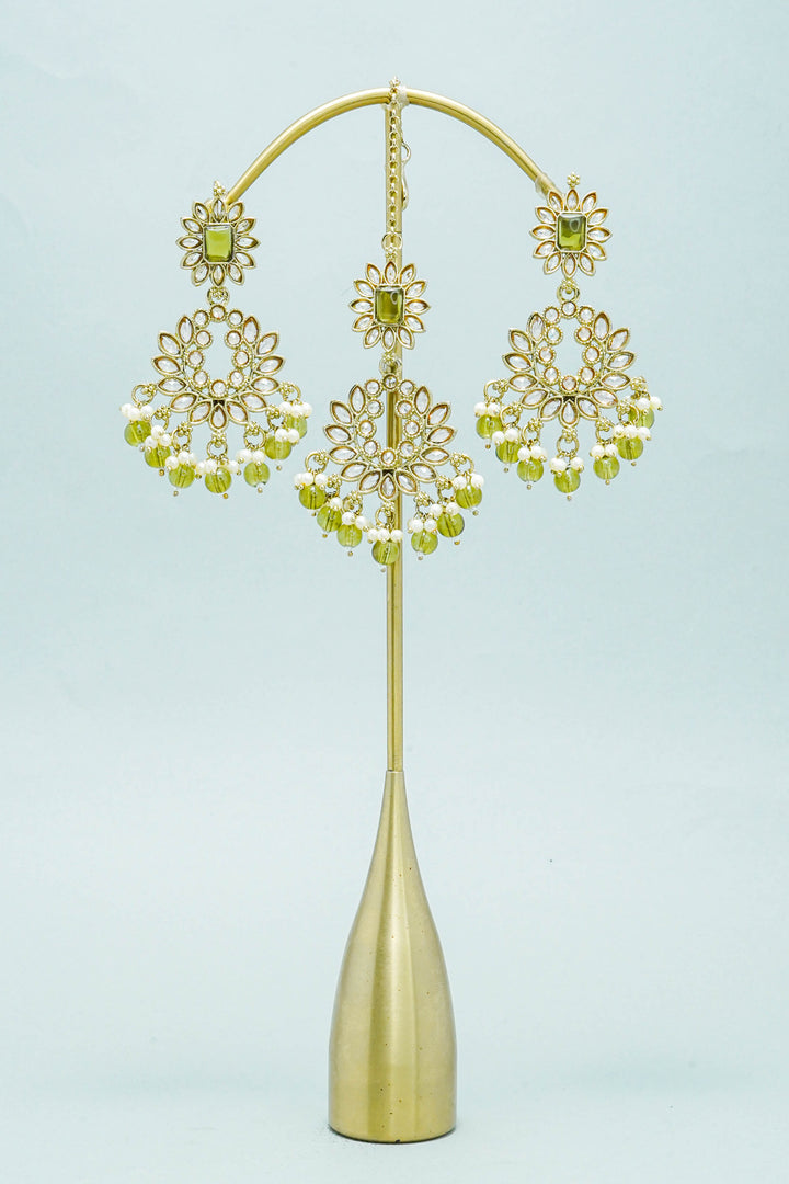 TARA POLKI EARRINGS WITH TIKKA