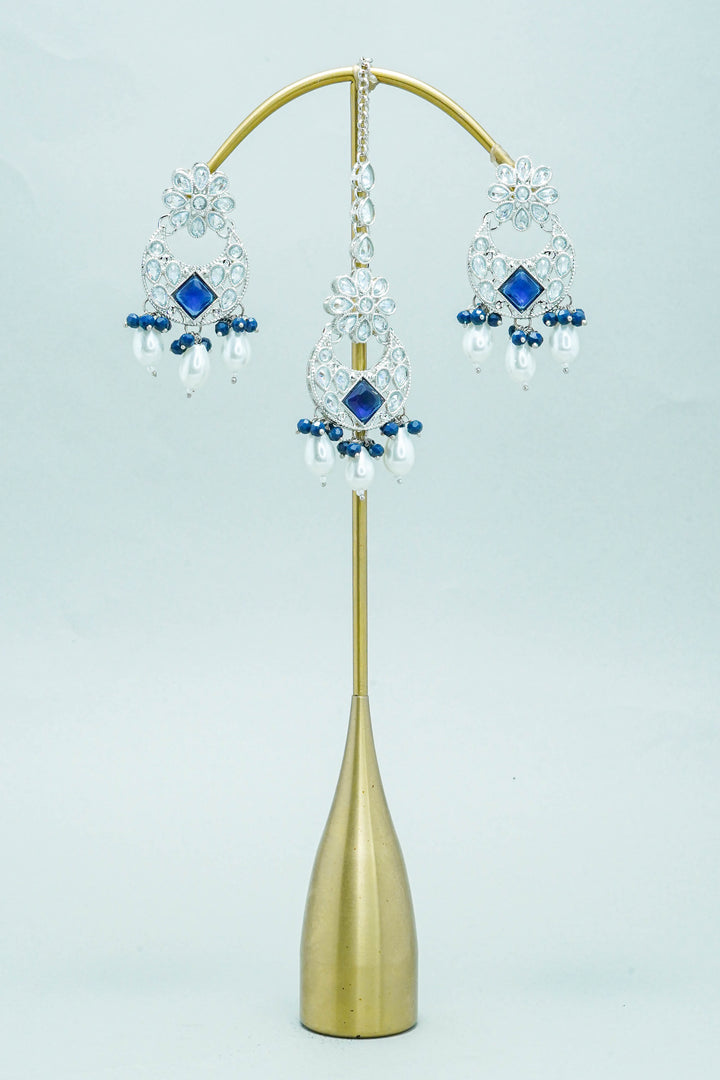 TARA POLKI EARRINGS WITH TIKKA