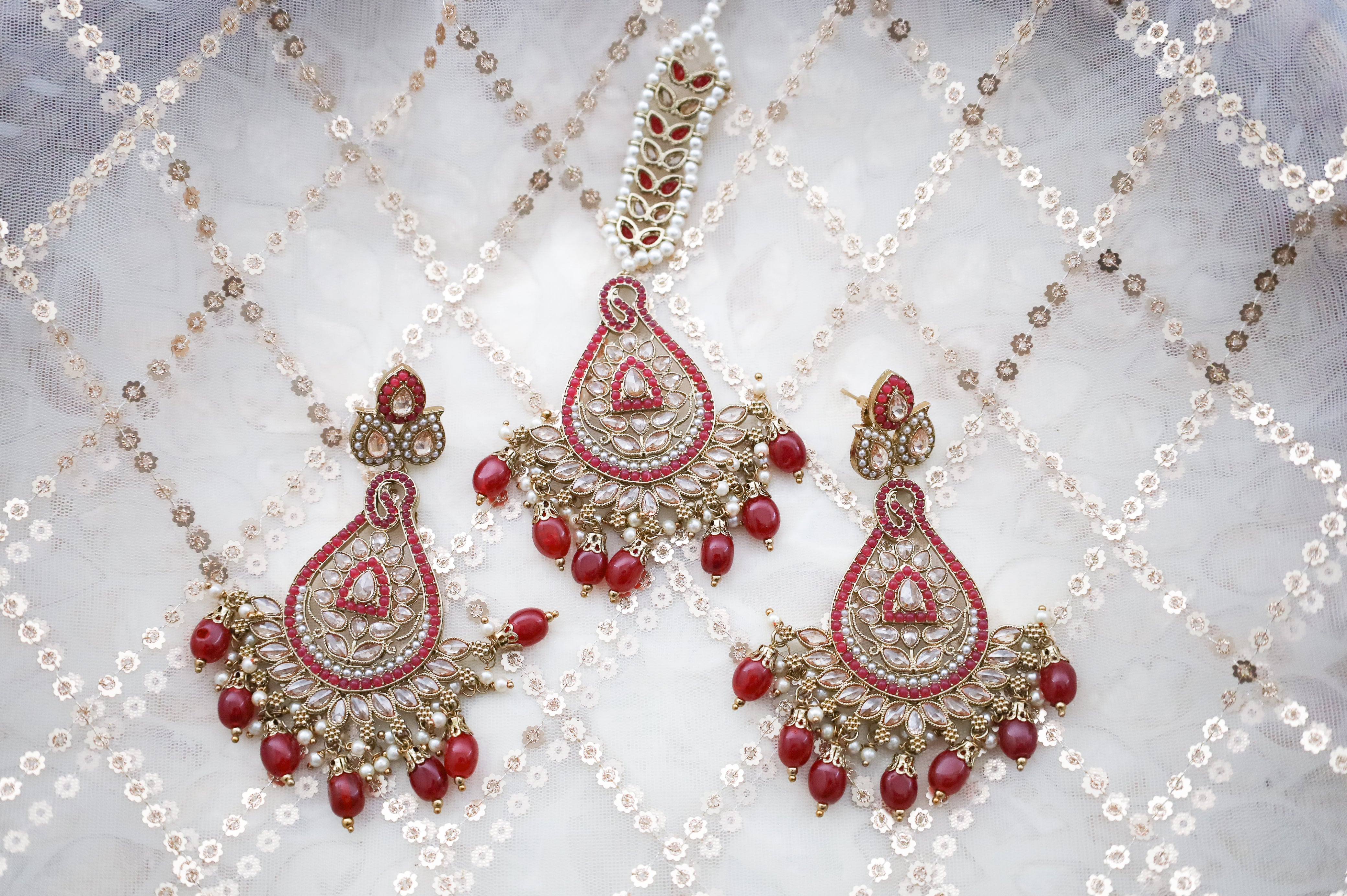 Madhavi Earrings With Tikka