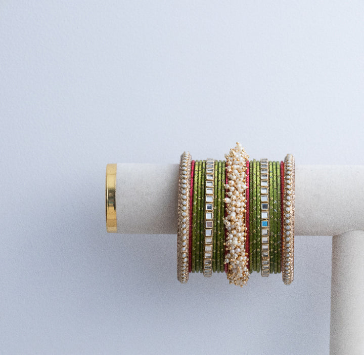 Green Bangles- 2 HAND SET