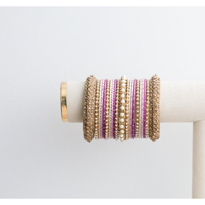 PURPLE  BANGLES - 2 HAND SET