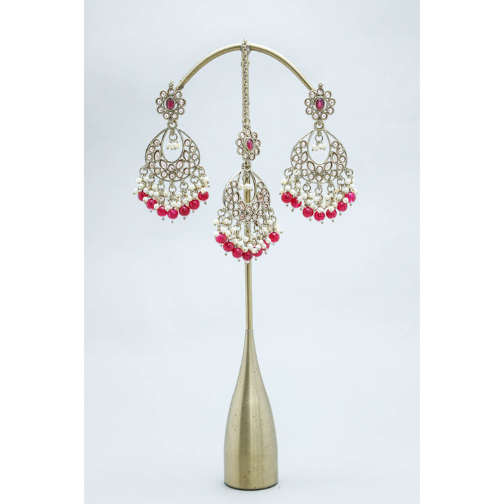 SHIVANI POLKI EARRINGS WITH TIKKA