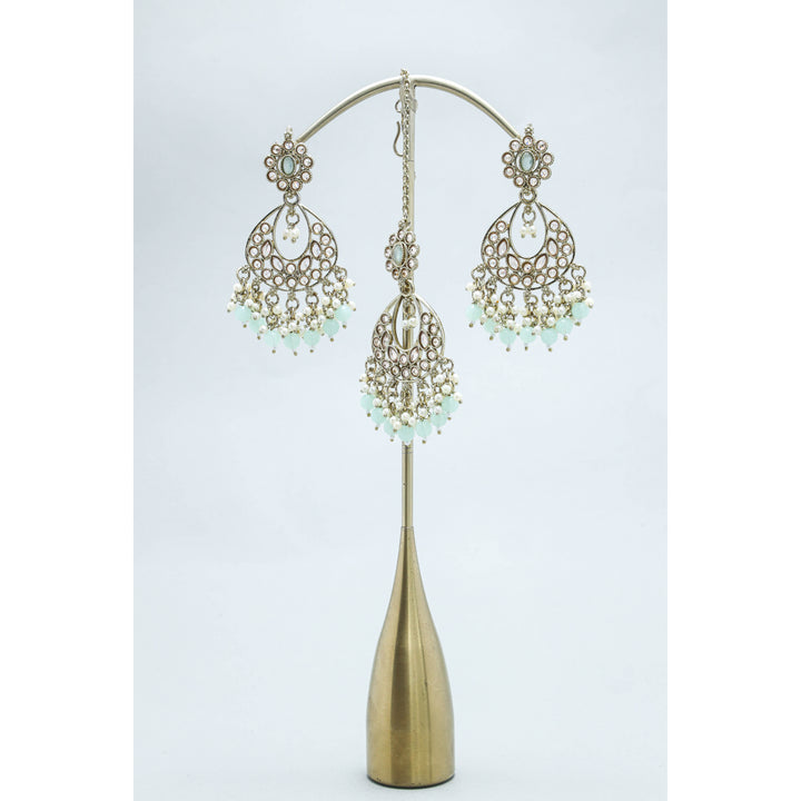 SHIVANI POLKI EARRINGS WITH TIKKA