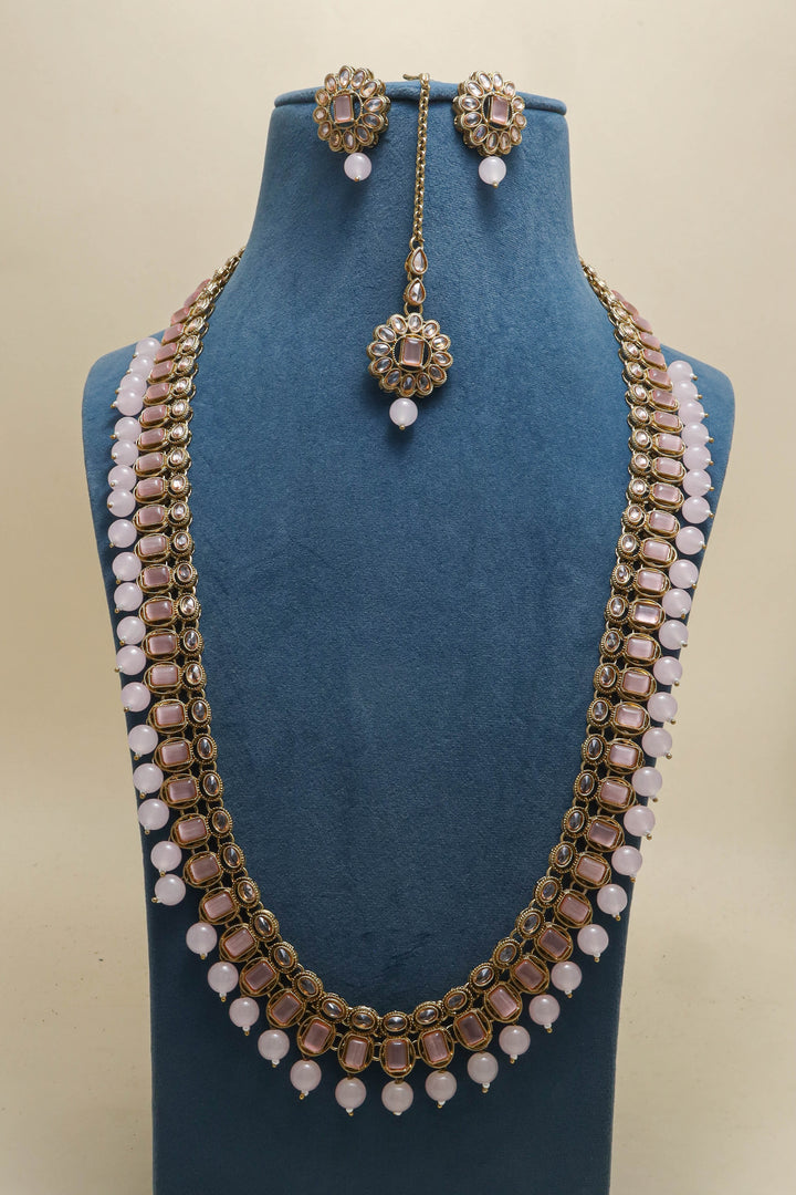 ANIKA POLKI  AND STONE MALA SET