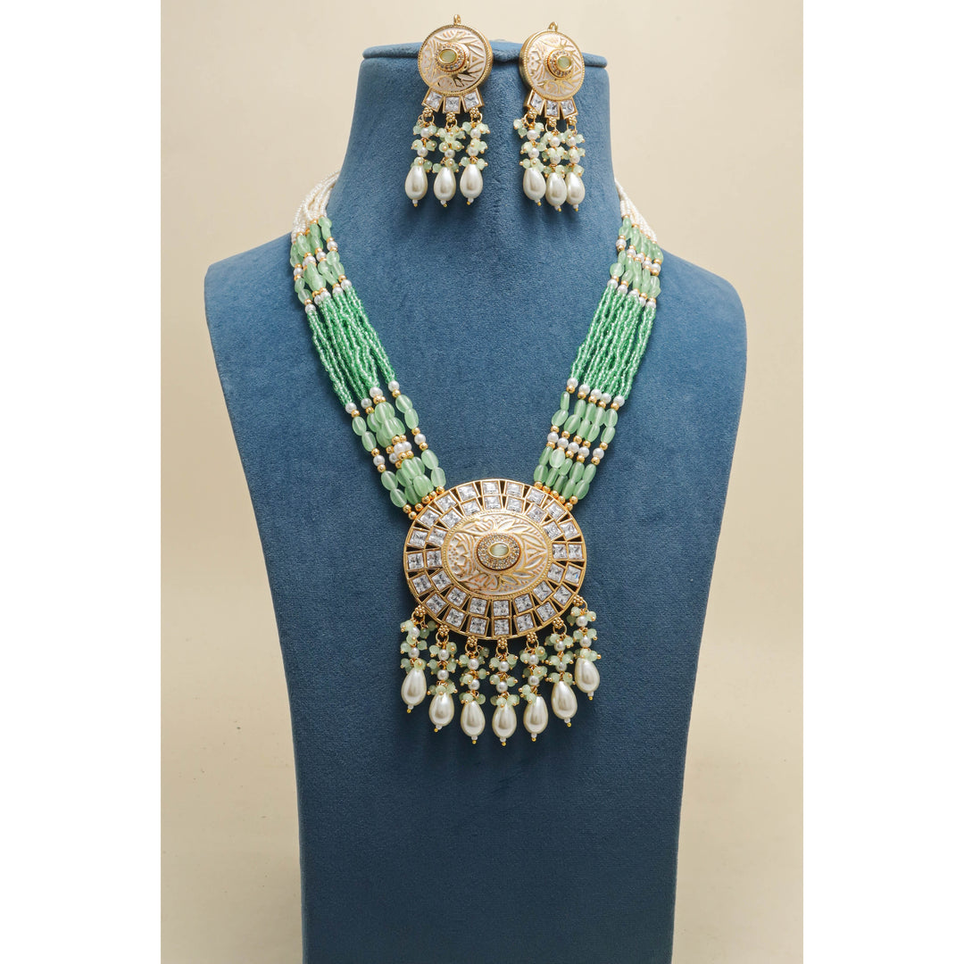 JUHI MEENAKARI AND STONE MALA SET