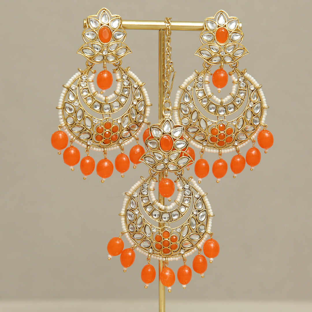 Emilia Kundan Earrings And Tikka