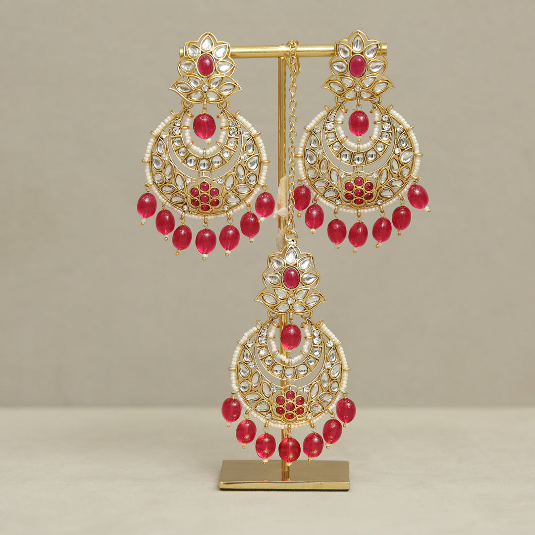 Emilia Kundan Earrings And Tikka