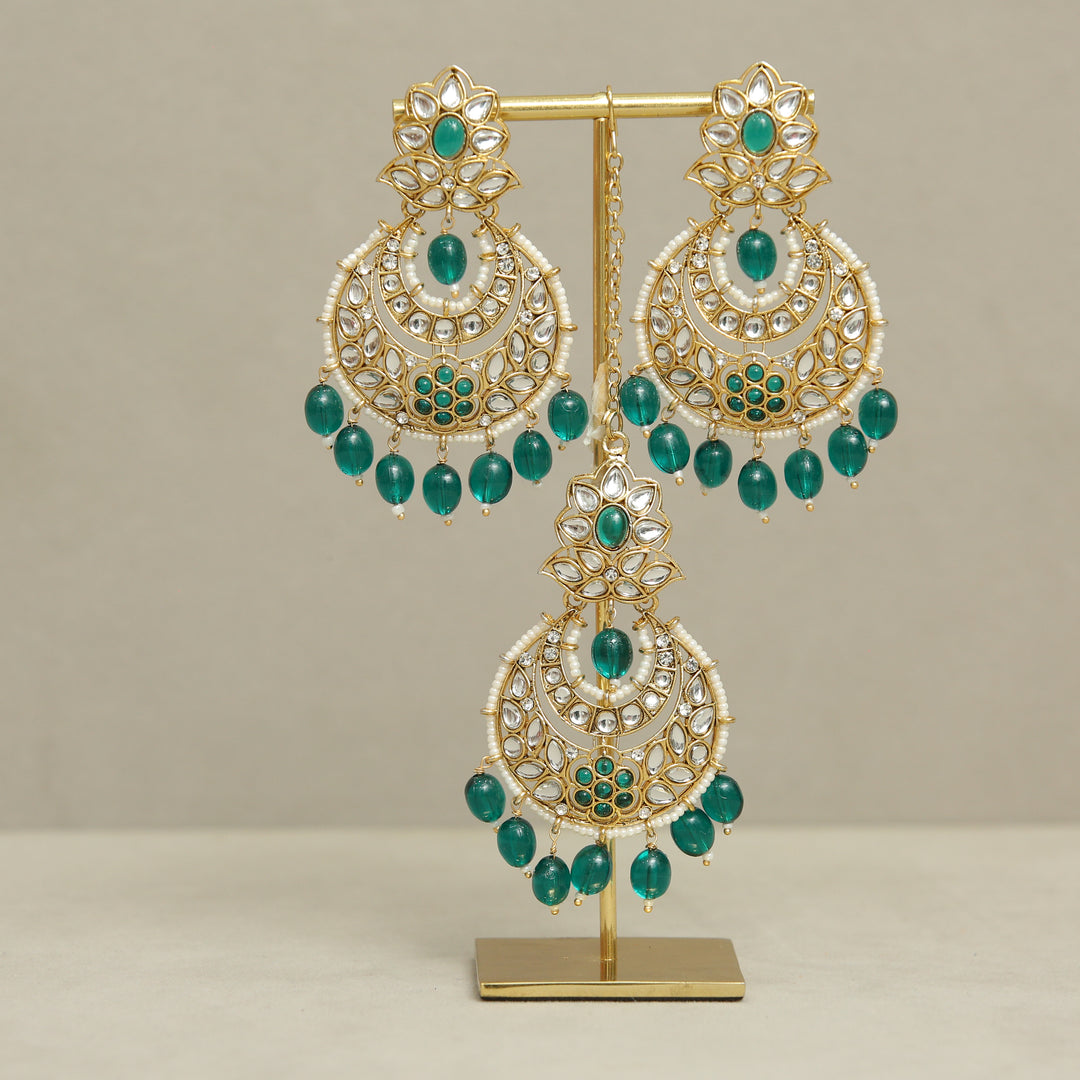 Emilia Kundan Earrings And Tikka