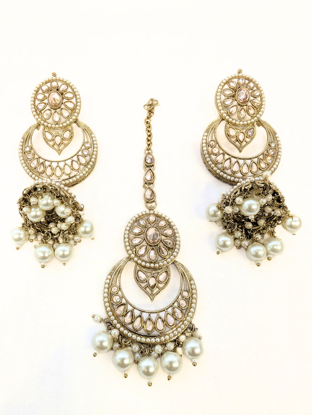 Khushi Polki Earrings and Tikka