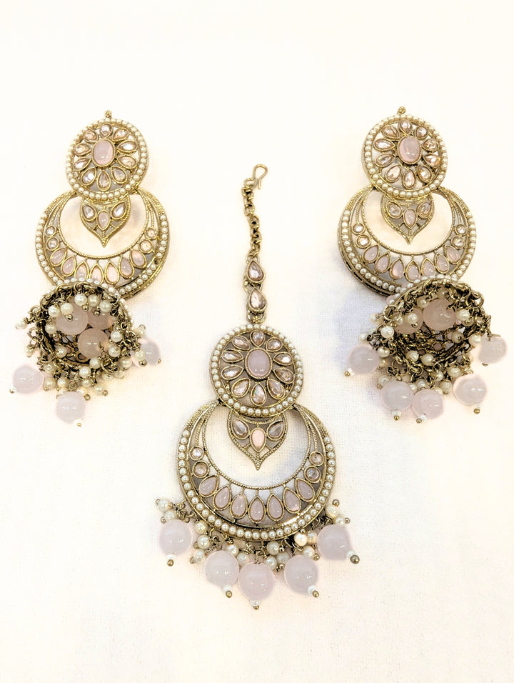 Khushi Polki Earrings and Tikka