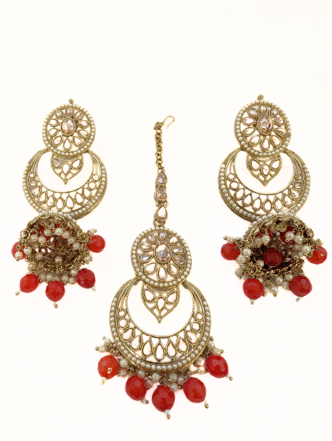 Khushi Polki Earrings and Tikka