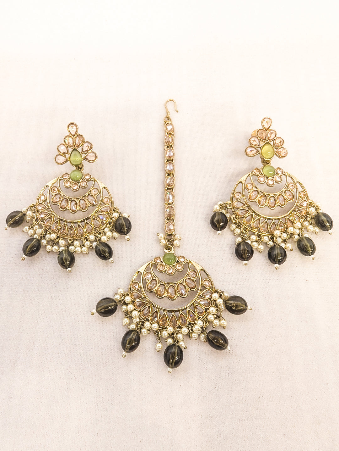 Lavanya Polki Earrings With Tikka