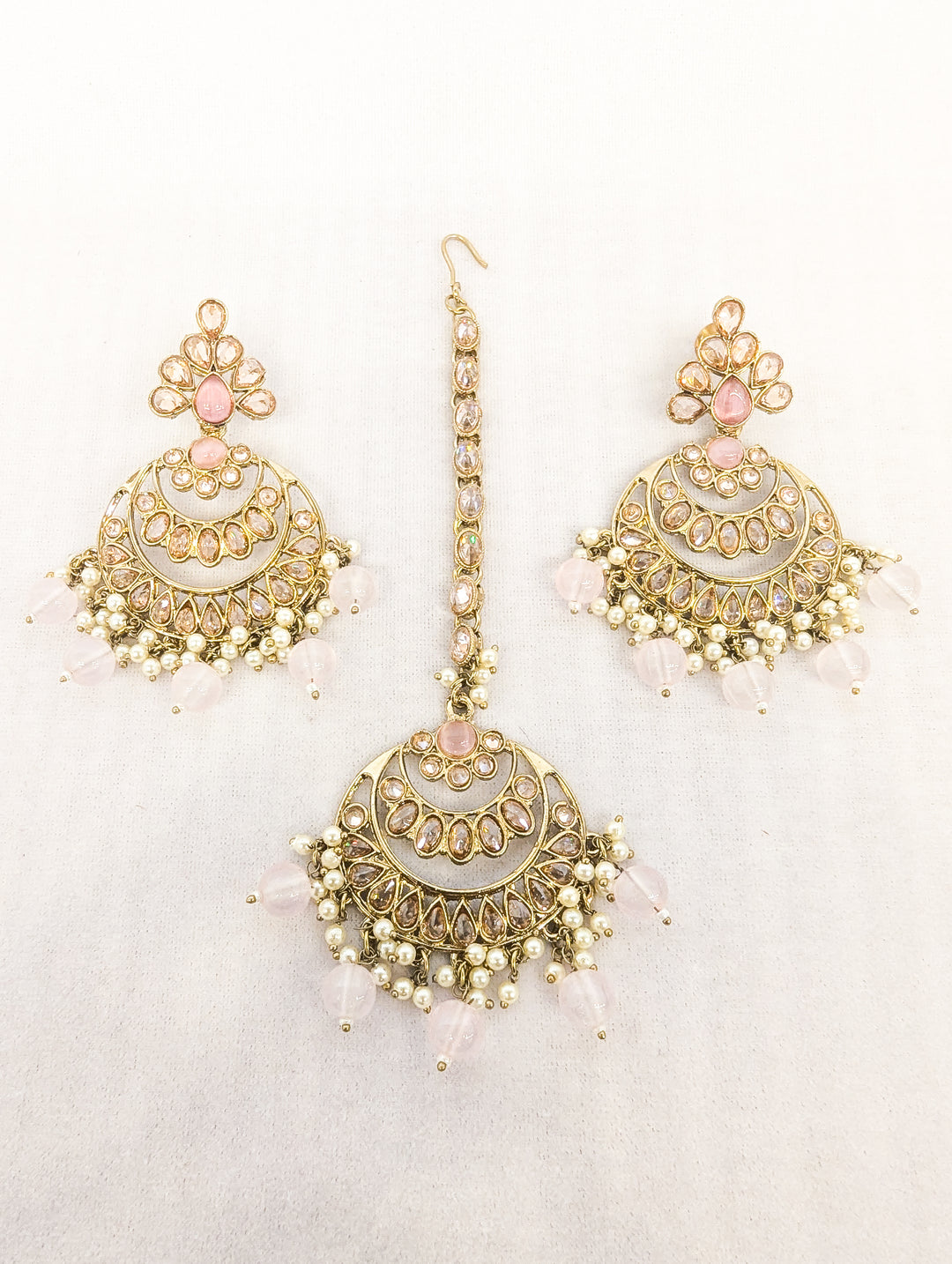 Lavanya Polki Earrings With Tikka