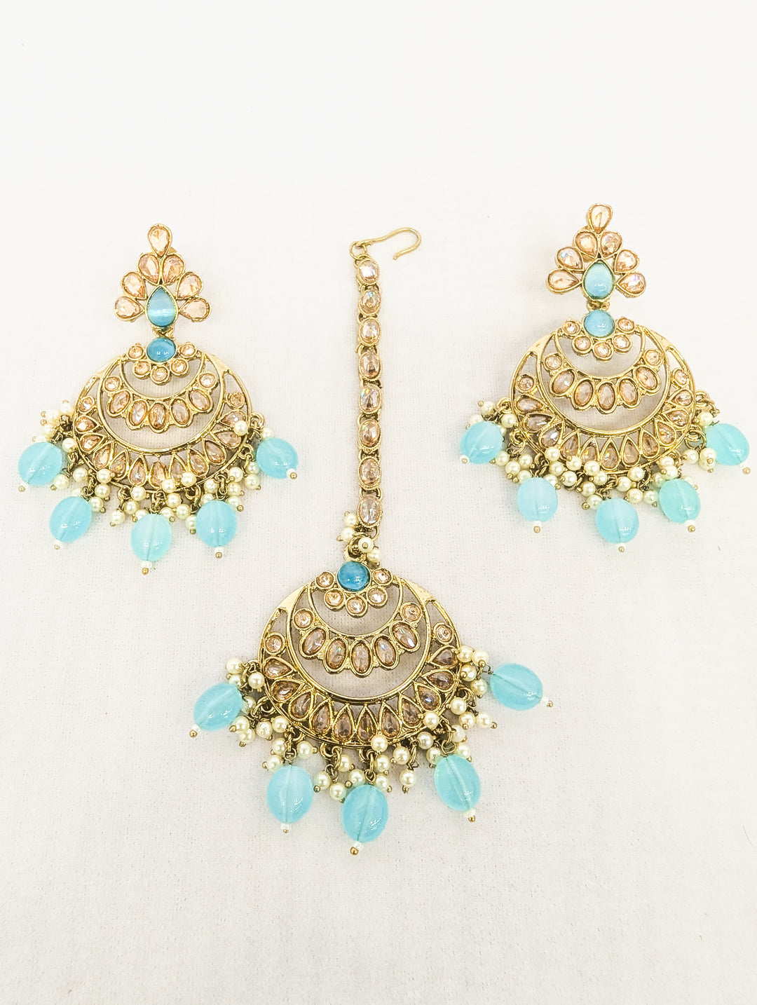 Lavanya Polki Earrings With Tikka