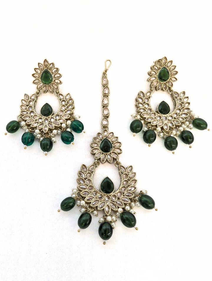 Nandni Polki Earrings and Tikka