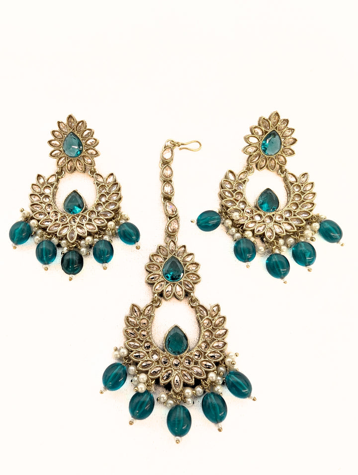 Nandni Polki Earrings and Tikka