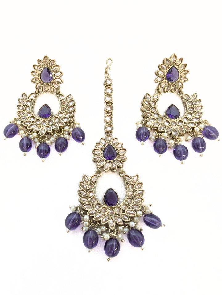 Nandni Polki Earrings and Tikka