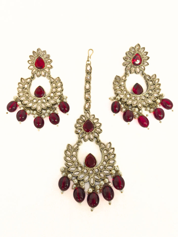 Nandni Polki Earrings and Tikka