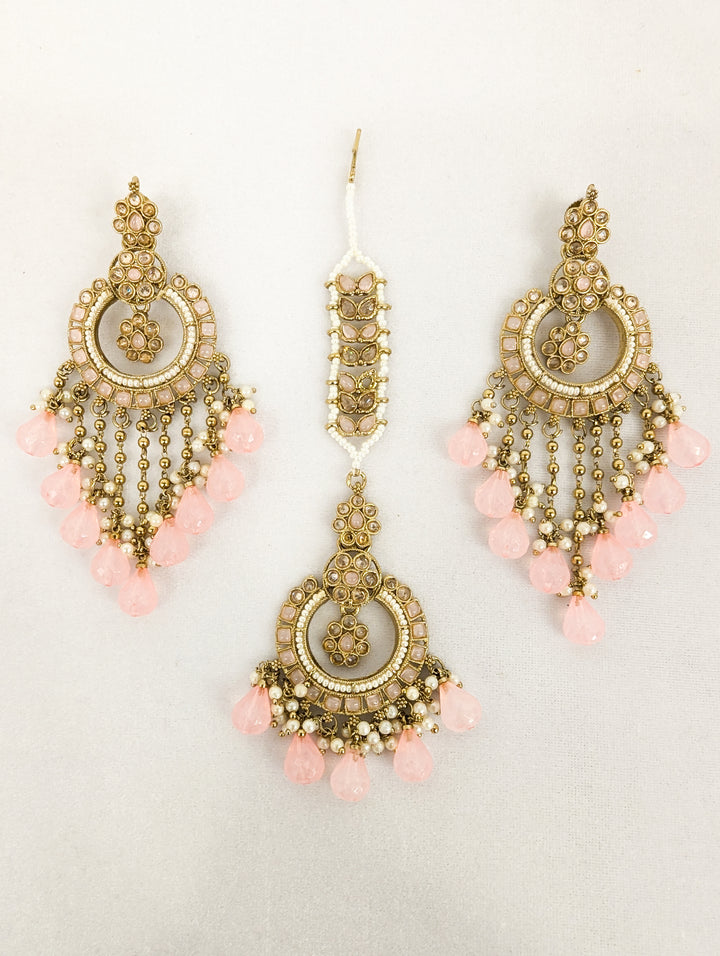 Trisha Polki Earrings and Tikka