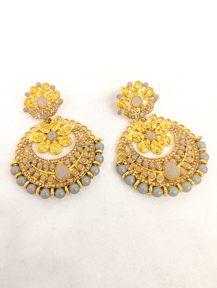 Ararna Stone Earrings With Tikka