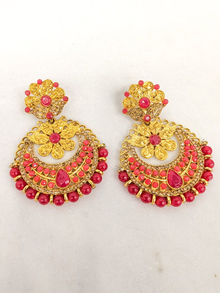 Ararna Stone Earrings With Tikka