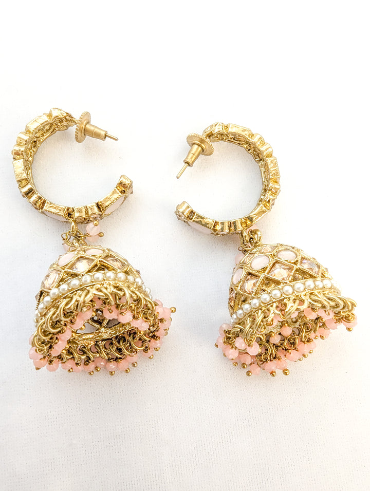 Yogita Polki Earrings With Tikka