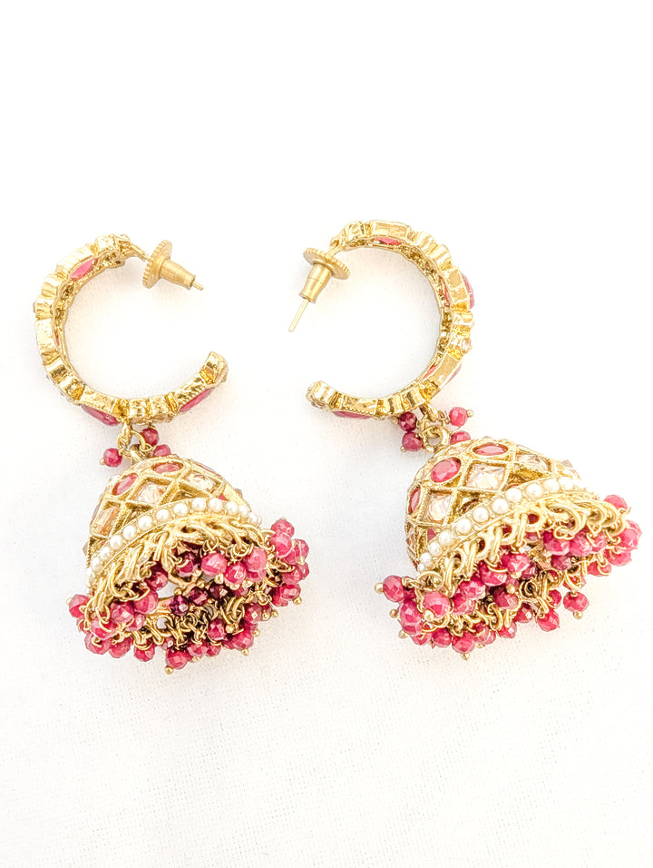 Yogita Polki Earrings With Tikka