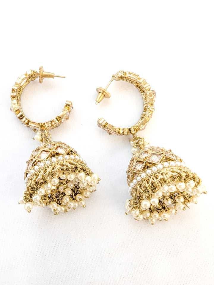 Yogita Polki Earrings With Tikka